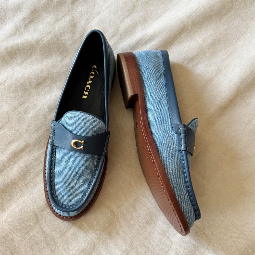 COACH Jolene Loafer Denim Blue SIZE 8 (Like New)